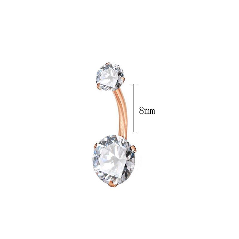 Anneau de nombril rond à triple griffes en zircone Bijou Accessoire