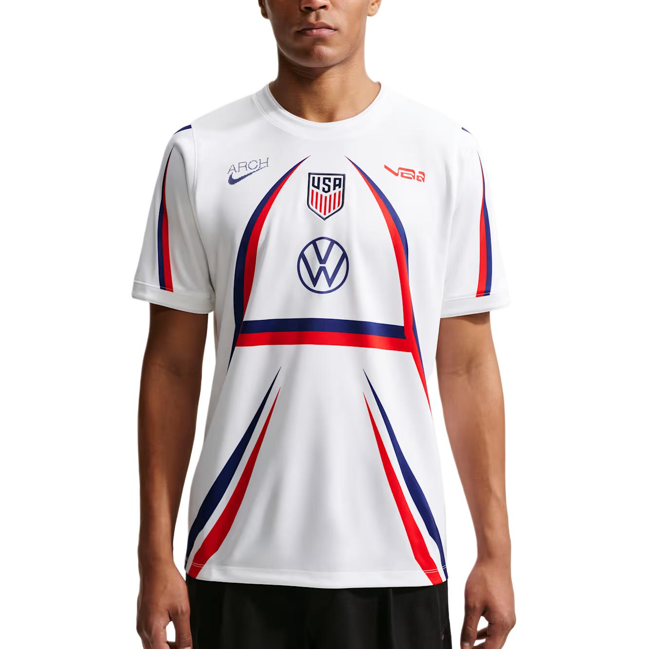 Nike Men's White/Blue Usa X V.a.a. Academy Pro Short-Sleeve Top /Deep Royal Tops Ih1696-100 Cm