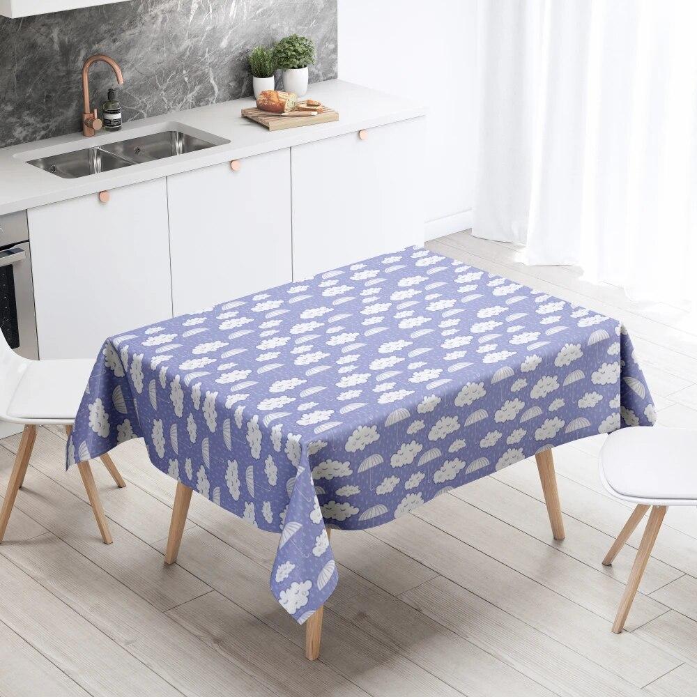 Cartoon Tablecloth Home Decor Stain Resistant Waterproof Table Decoration Rectangular Kitchen Fireplace Countertop