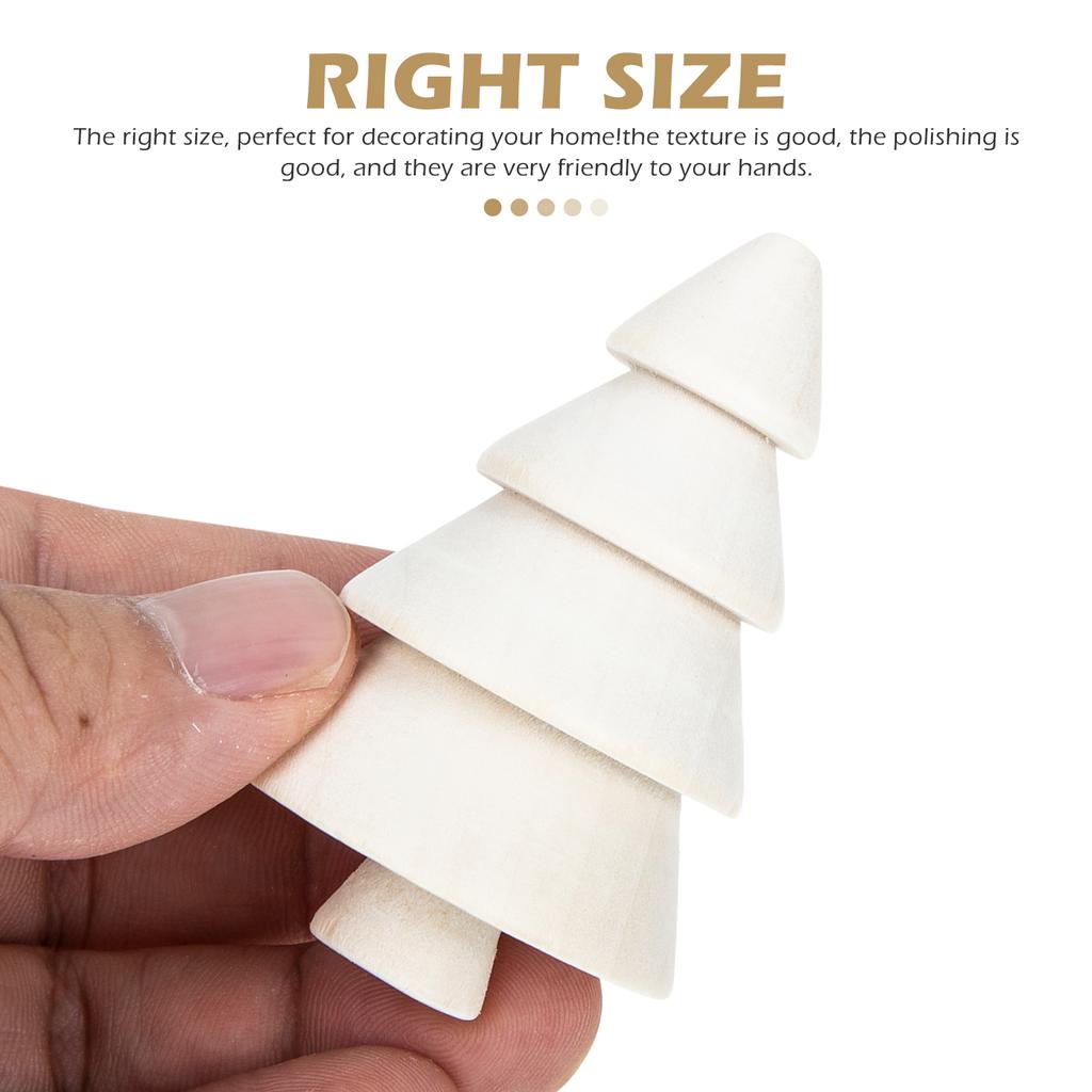 9Pcs Unfinished Wood Christmas Trees DIY Decor Craft Set Eco Friendly Wooden Ornaments for Children Handmade Art Projects Xmas