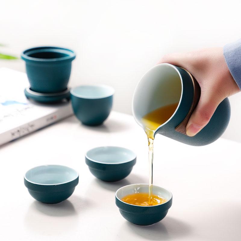 Portable Travel Tea Set Small Set Gift Carry-on Outdoor Tour Kung Fu Brewing Tea Cup Ware Single Camping Fast Guest Cups