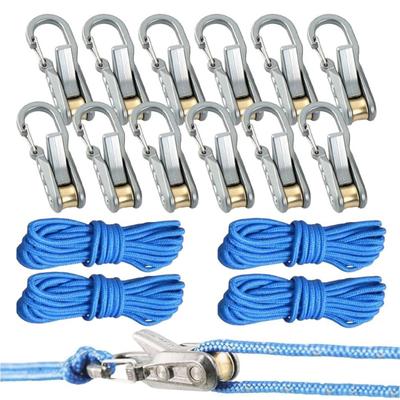 1 Set Rope Tensioner with Roller Cord Heavy Duty Metal Cam Lock Tensioner Outdoor Backpacking Hiking Boating Camping Guyline Rope Adjuster Tightener