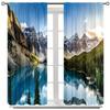 2pcs -Snow-capped Mountains, Forests and Lake Landscapes Print Curtains, Pole Bag Curtains, Home Decoration, Room Decoration