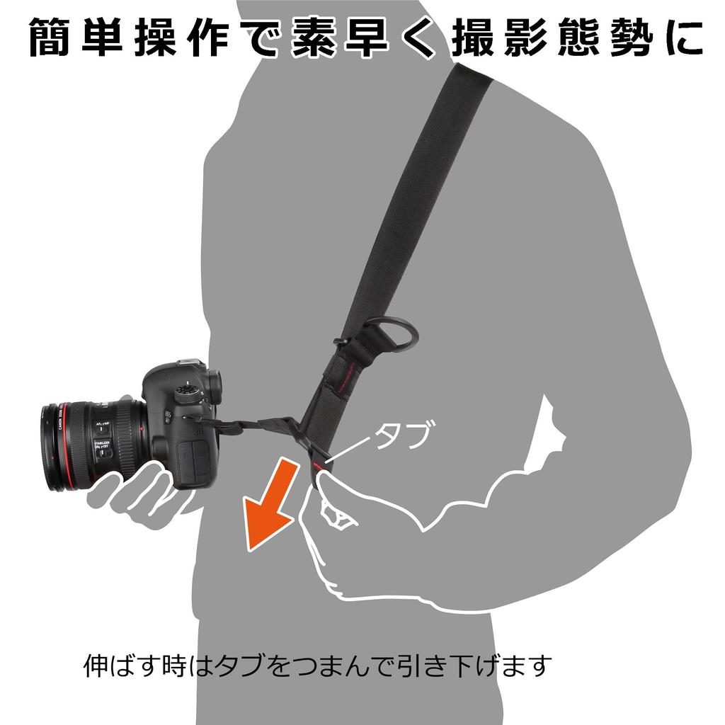HAKUBA Luft Design Speed Strap 38 Black Quickly adjustable strap for SLR cameras - length, cross-body (KST-62SS38BK)