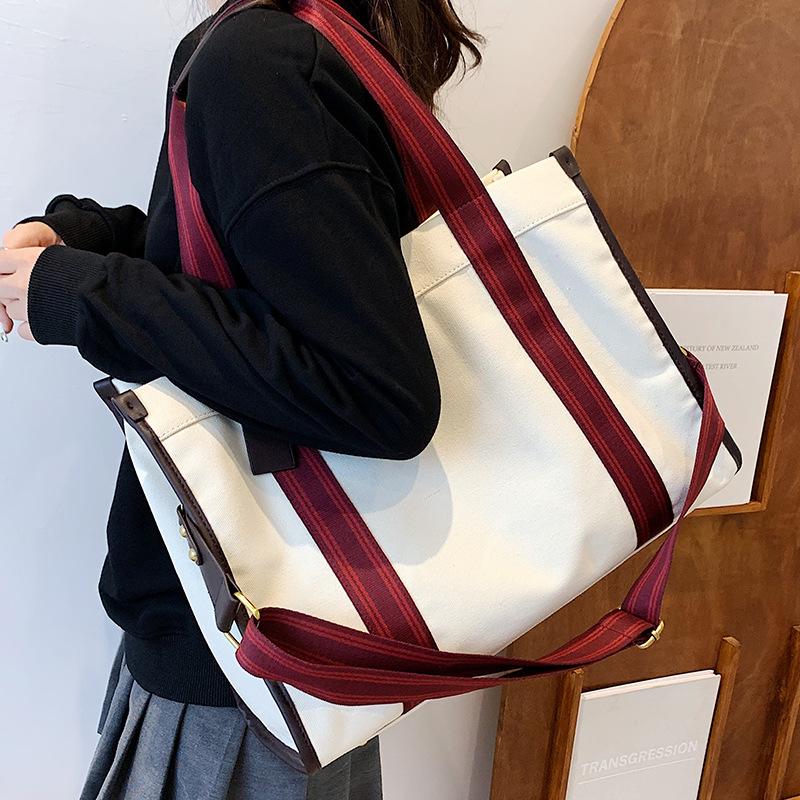 Canvas Bag Summer Fashionable and Evergrande Women's Bag High End Handheld Large Capacity Tote Bag One Shoulder Crossbody Bag