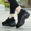 Fashion Women Platform Shoes Knitted Mesh Casual Sneakers Lace-up Outdoor Shoes for Walking Traveling Shoes