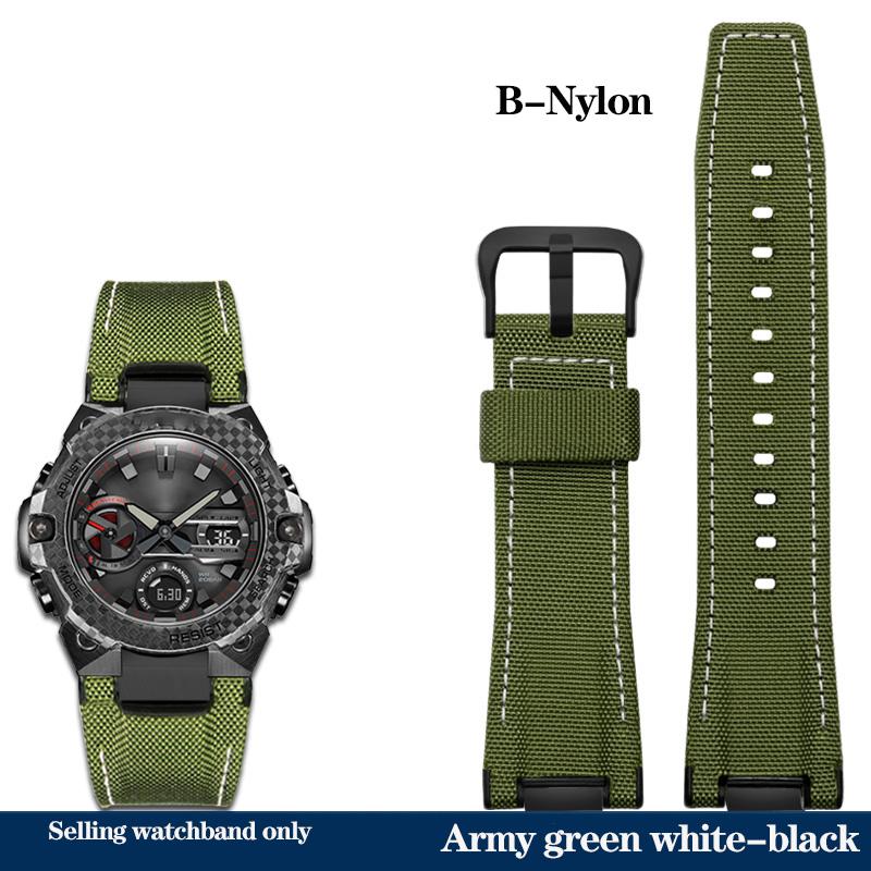 Nowy Pasek do Zegarka ze Skóry Naturalnej Casio Stalowe Serce Zegarek Seria GST-B400 GST-B400BD Zmieniony Pasek Nylonowa Bransoleta Sportowa Męski