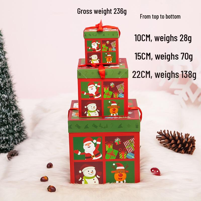 Festive Stacked Gift Boxes for Christmas Window Displays and Decor