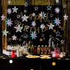 Yousheng Iridescent Star Garland Decoration Metallic Holographic Star Streamer Twinkle Star Hanging Bunting Banner Backdrop for Birthday Baby Shower