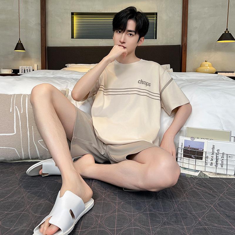 

Мужской летний хлопковый комплект с коротким рукавом для дома - Доступен большой размер Extra Large