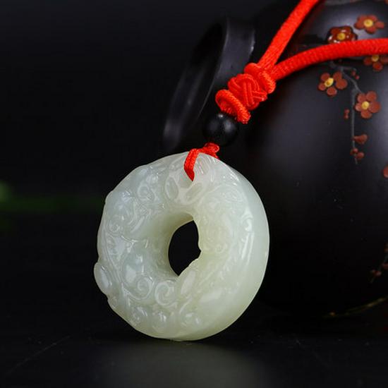 Xinjiang Hetian Jade Pixiu Friedensschnalle Anhänger, Unisex mit Zertifikat