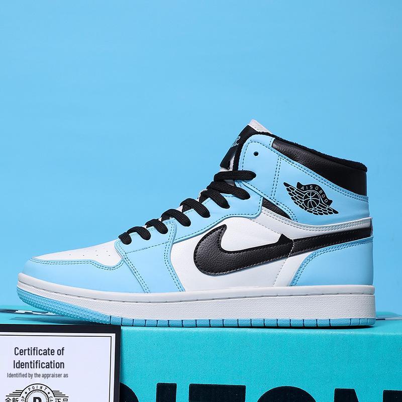 Fleece-Lined AJ Men's and Women's High-Top Sneakers, Dunk & Air Force One Sports Basketball Shoes