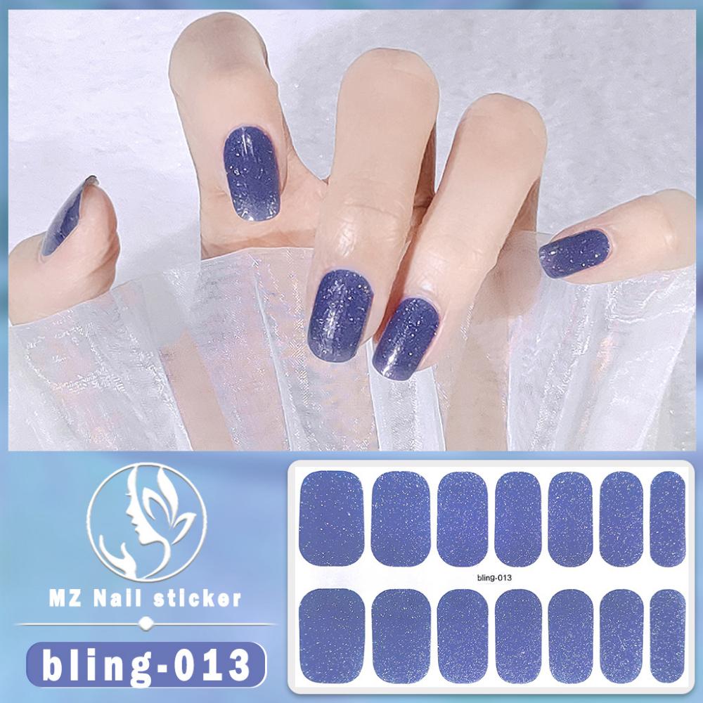 Charm Finger 14 Finger New Bling Fine Flash Aurora Gel Nail Oil Film Self-Adhesive Waterproof Seal-free Nail Art Sticker