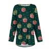 Women's Fashionable Casual Long Sleeved Plus Size  Print Top Plus Size Floral Print Top