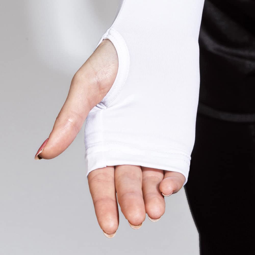 Otafuku Glove Summer Arm Covers UV Cooling Free Size [Compression, Sweat-Wicking, Quick-Drying, Protection, Touch] Women's JW-617 White,