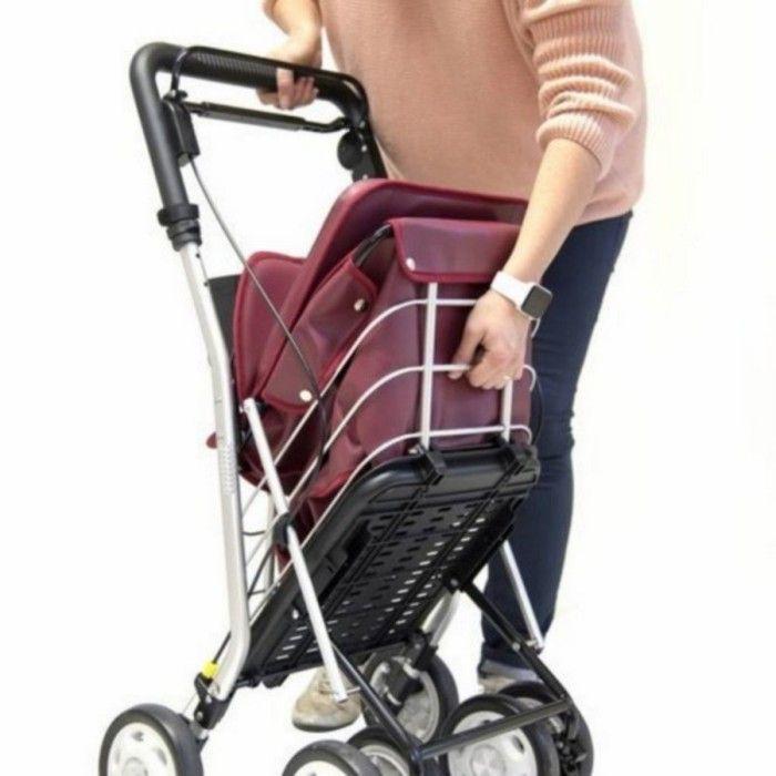 Déambulateur et chariot de course en un pliable avec Siège Panier 29 L Lett 800