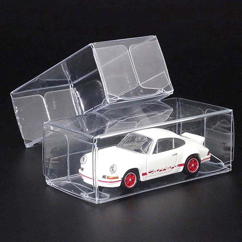 2/5Pcs 1:64 Car Model Display Box Transparent Protective Case Pvc Dust Cover Storage Holder