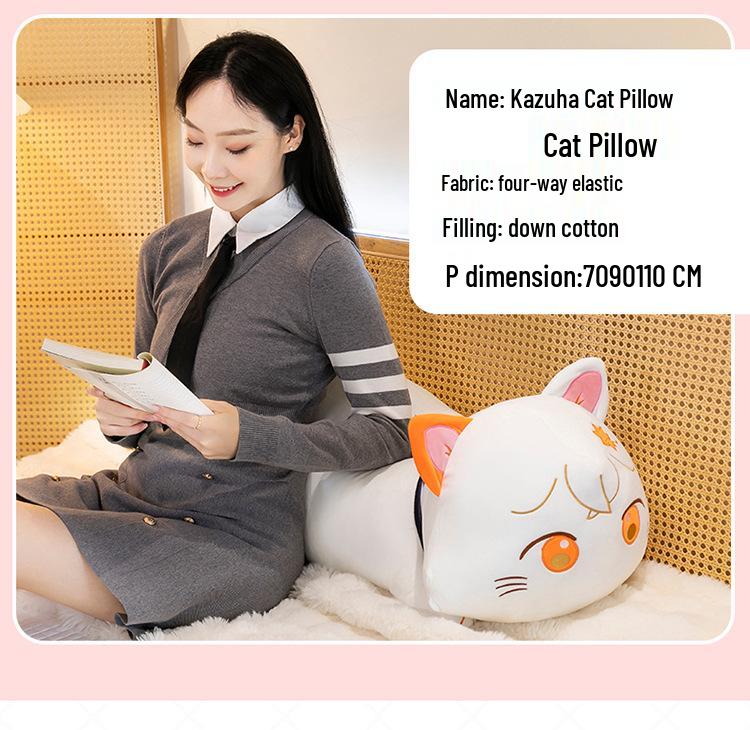 Kaedehara Kazuha Cat Plush Pillow - Game Bed Leg-Clamping Kitten Doll
