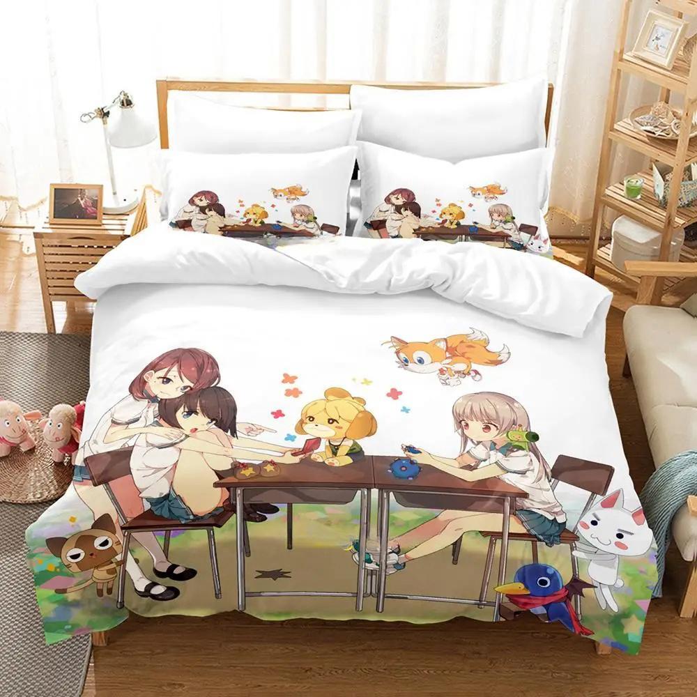 Cute Inoue Toro Bedding Set Single Twin Full Queen King Size Bed Set Adult Kid Bedroom Duvet Cover Sets 3D Anime Bed Sheet Set