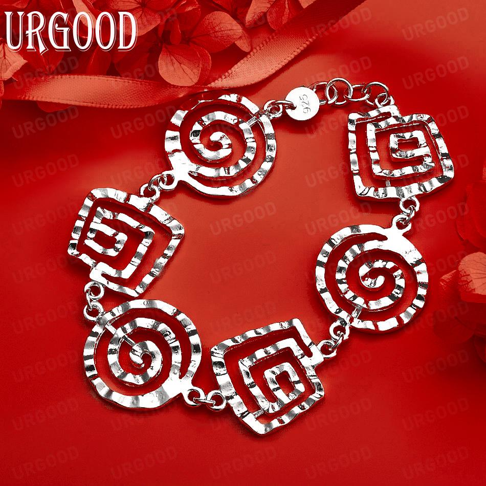925 Sterling Silver Thread Gift Bracelet Fashion Wedding Jewelry 20CM