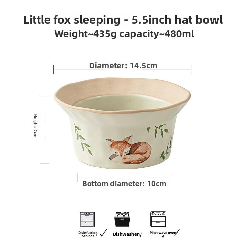 

Vintage Style Ceramic Salad Bowl Set High Aesthetic Straw Hat Bowls for Oatmeal Yogurt Breakfast Personal Use