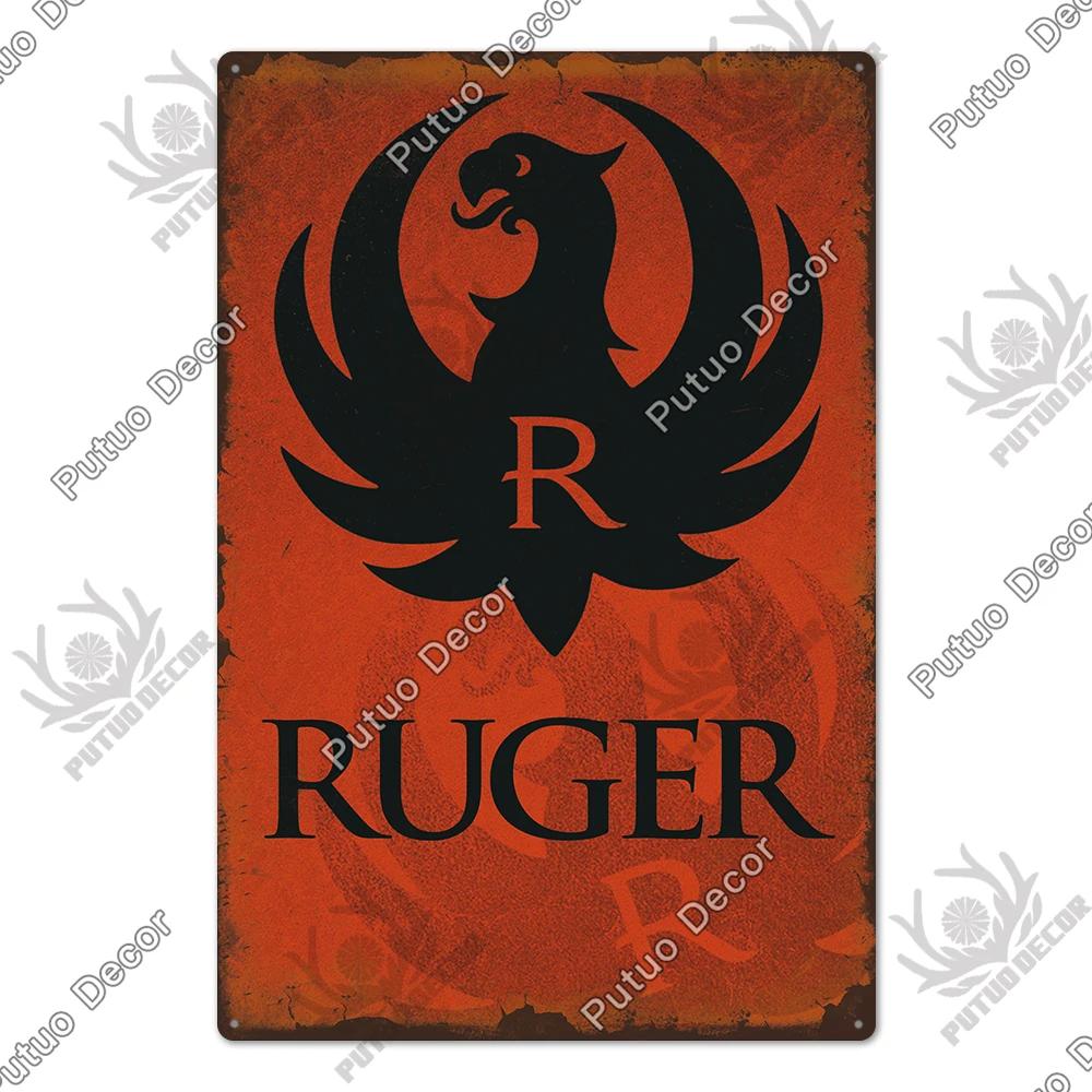 Putuo Decor Brand Poster Vintage Metal Tin Sign Plaque Plate for Garage Man Cave Gun Club Wall Decor Pistola Co2 Arma Metal