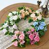 Artificial Floral Wreath for Front Door Realistic Large Rose Lily Flower Wreath with Leaves for Spring Valentine's Mother's Day Wedding Home Decor