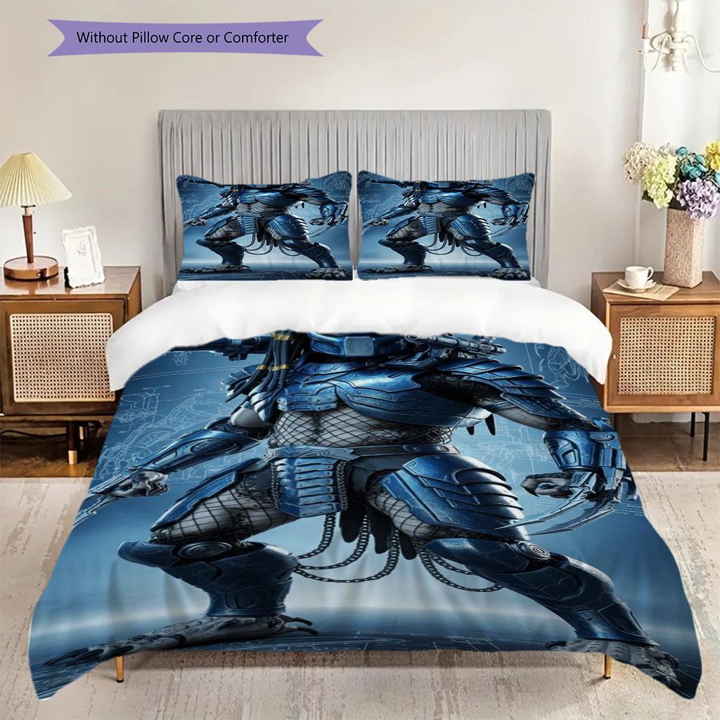 Predator Blue Armor Edition Bedding 1 Duvet Cover 2 Pillowcase Without Core Soft And Comfortable Bedding Set Christmas Birthday Gift