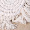 Handmade Round Placemat Woven Tassel Coaster Solid-color Cotton Tassel Mat Party Decor