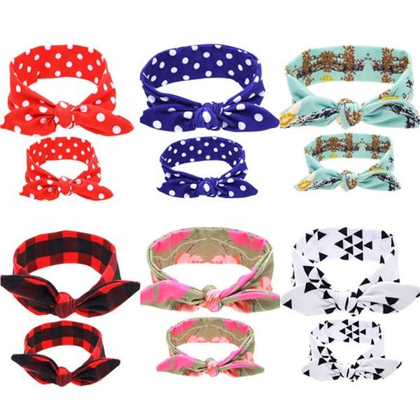 Elastic Headband 2pcs Cloth Bowknot Headband Mother And Daughter Matching Gift