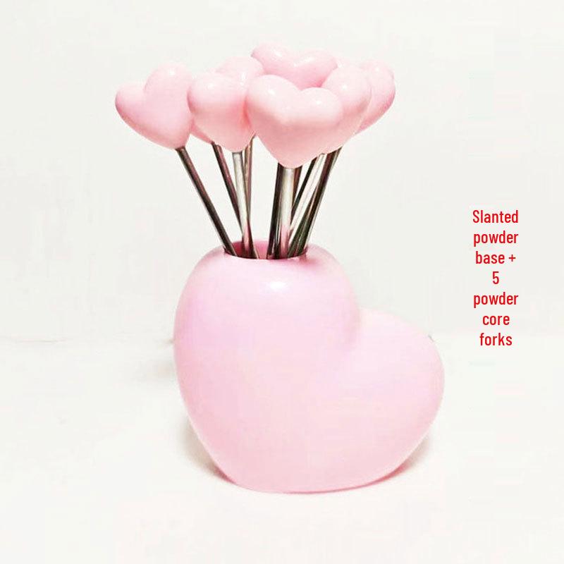 Edelstahl Obstgabeln: Niedliches Erdbeer- & Kohl-Design, Perfekt für Heimdekoration.