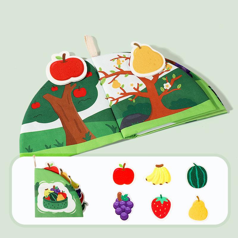Baby Early Education Cloth Book 3D Touch Interactive Book Anti-Tear Toy Book Montessori Sensory Toys 0-6 Months Babies