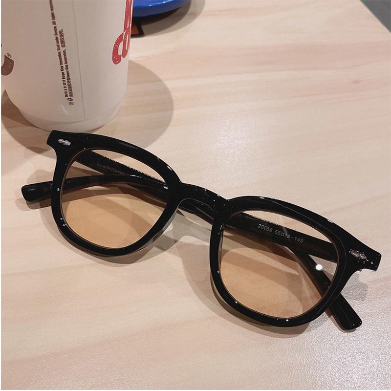 New Round Sunglasses Men Women Small Fashion Vintage High Quality Brand Designer Cat Eye Sun Glasses Hip Pop Black Blue Shadow