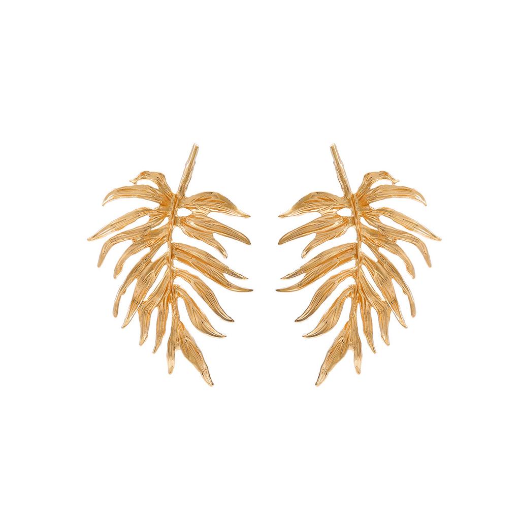 Exaggerated Big-name Leaf Simple Earrings Women's High-end Design Cold Wind Leaf Earrings