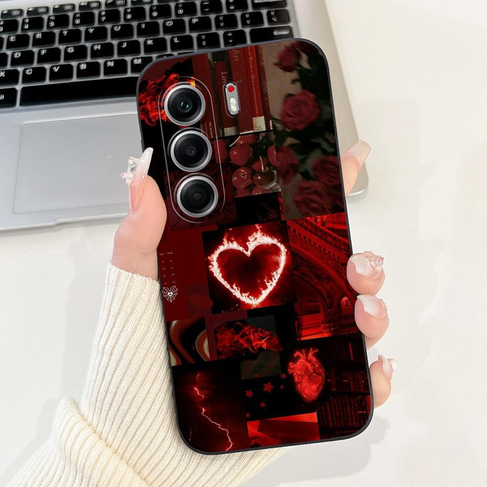 For Tecno Camon 40 Pro 5G CM7 Phone Case Soft Matte Silicone Back Cover Cartoon Cat Landscape Aesthetic Pattern Coque Cases