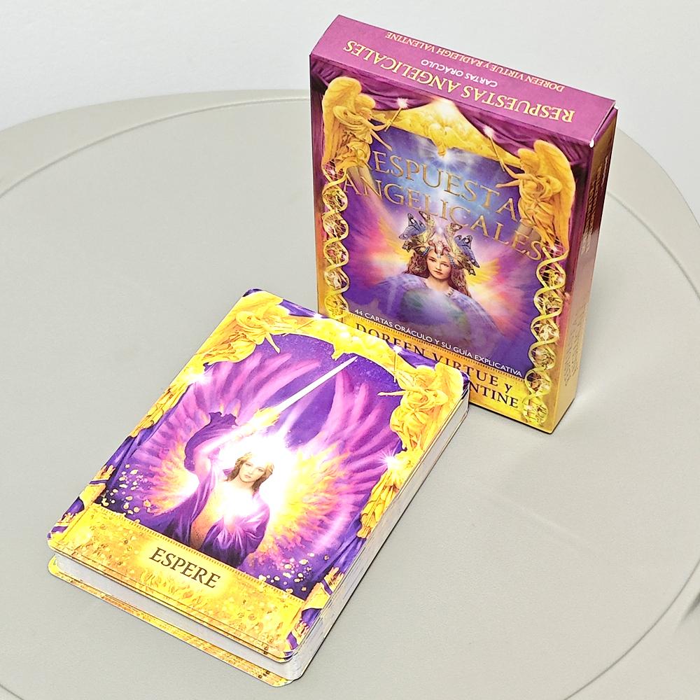Mazzo Oracle Risposte degli Angeli in Lingua Spagnola 44 Pezzi Carte Oracle PDF Guida Digitale 10,4*7,3cm