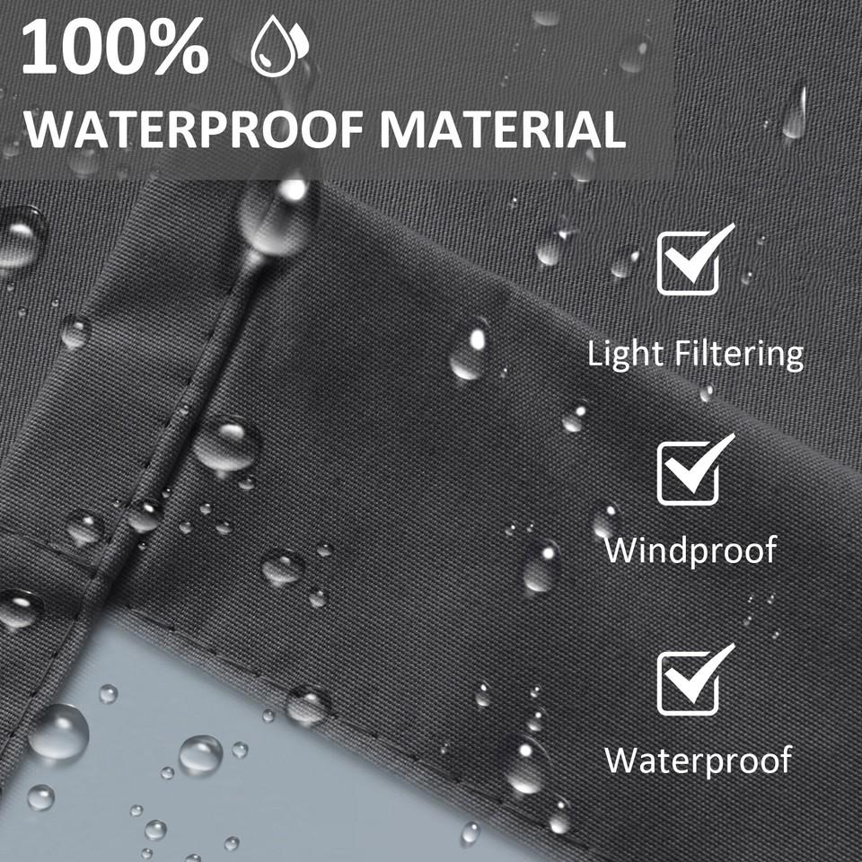 Set of 2 outdoor curtains, privacy screen, waterproof, top and bottom with eyelets