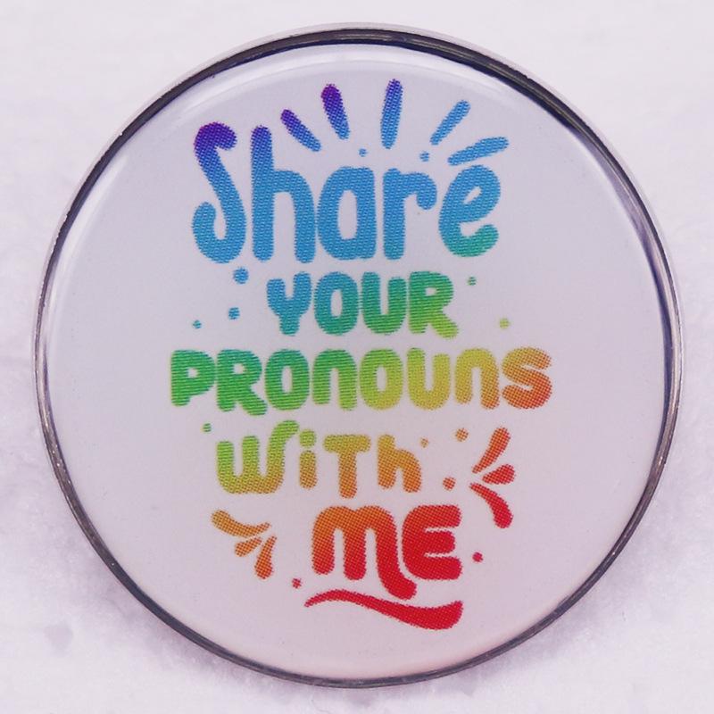 Pronoun Pin: Colorful Round Badge Accessory