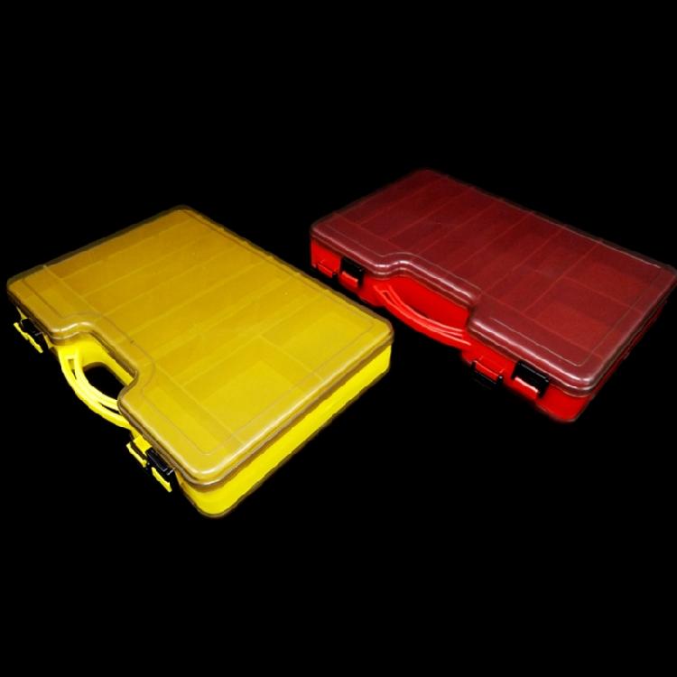 Double Sided Fishing Tackle Box Plastic Fishing Lures Baits Box Easy to Use