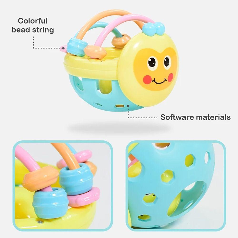 1Pcs Bee Shape Soft Teething Toys Newborn Early Educational Touch Hand Grasping Ball New Hand Bell
