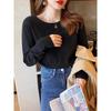 Simple one-piece fleece thickened sweater women's spring basic inner bottoming shirt warm knitted top