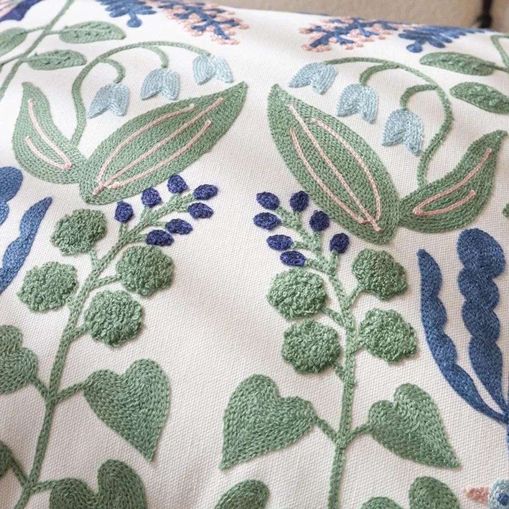 Casual Embroidery Floral Swallow Cushion Cover Square Skin-friendly Sofa Pillowcase Soft Pillowslip Bed Room