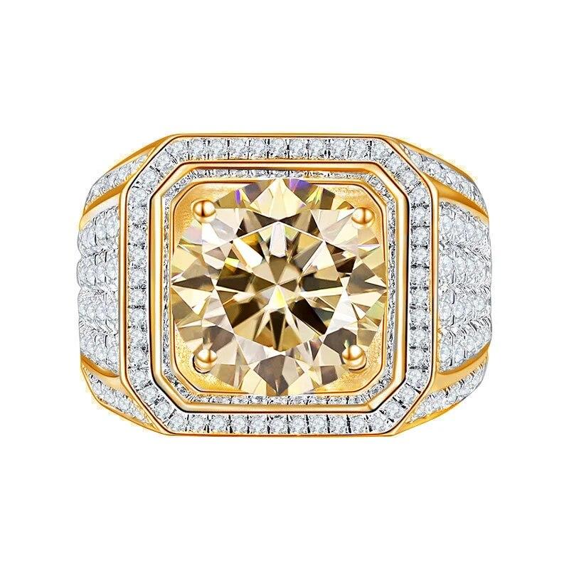 Bague Ringen Súprava zo sterlingového striebra S925 s 2CT moissanitom Nový kreatívny dominantný pánsky hviezdicový prsteň