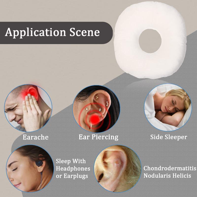 Ear Piercing Pillow For Side Sleepers O Shaped Ear Guards Pillow With Ear Hole For Home Travel For Pain Ear Pressure Sores