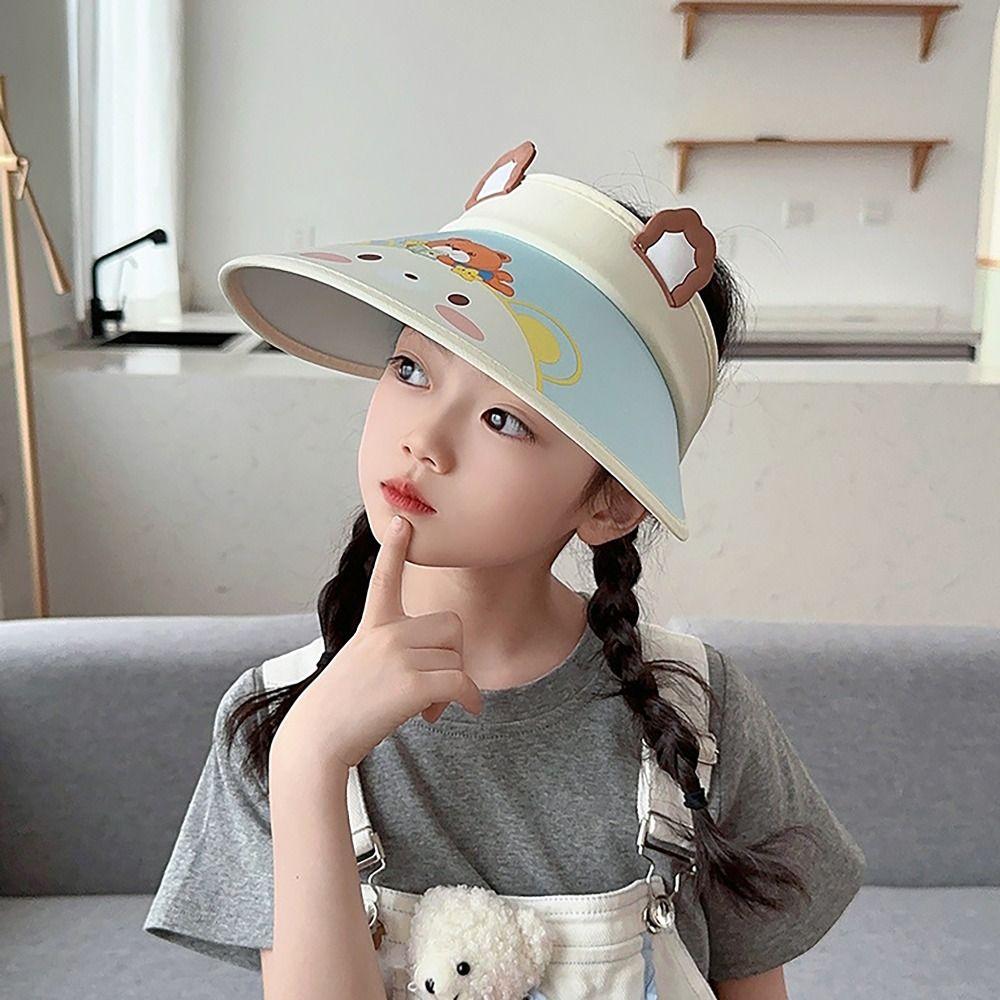 

Детская шляпа от солнца с широкими полями, пляжные шляпы с открытым верхом, милая летняя панамская кепка