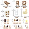 Bear Cake Toppers Mini Bear Cake Decorations 35pcs Gold White Dark Brown Ball for Boy Girl Baby Shower Birthday Party Decoration