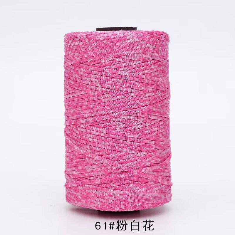 Mercerized Cotton And Linen Flat Belt Thread Light Body Ice Silk Thread Hand Crocheted Diy Hook Bag Hat Seat Cushion Hollow Thread
