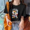 Summer Round Neck Letter Cartoon Pattern Printed Top Fashionable Casual Short Sleeved Men's and Women's Universal Pure Cotton T-shirts
