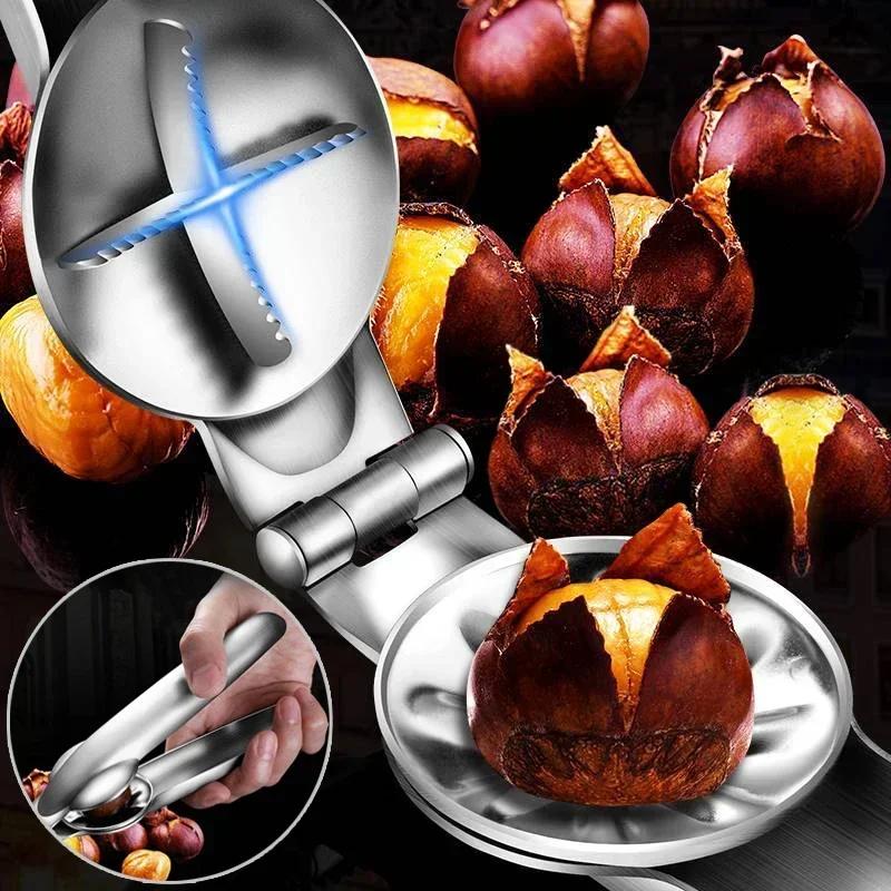 Portable Nut Crackers Metal Heavy Duty Walnut Cracker Opener Walnut Pliers Clips Nut Shelling Tools Household Kitchen Gadgets