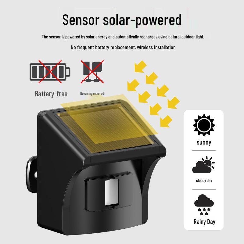 Wireless Solar-Powered Waterproof Driveway Alarm with Infrared Sensor